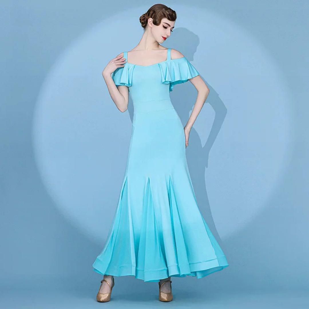 爽やかでシンプルなデザイン✨ダンスに最適！ワンピースタイプ社交ダンス練習着 新品未使用 爽やかでシンプルなデザイン ダンスに最適！ワンピース