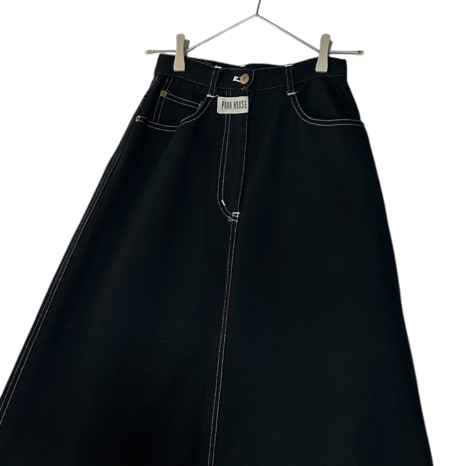 PINK HOUSE(ピンクハウス) 00's Logo Patchwork Long Denim Skirt ロゴ