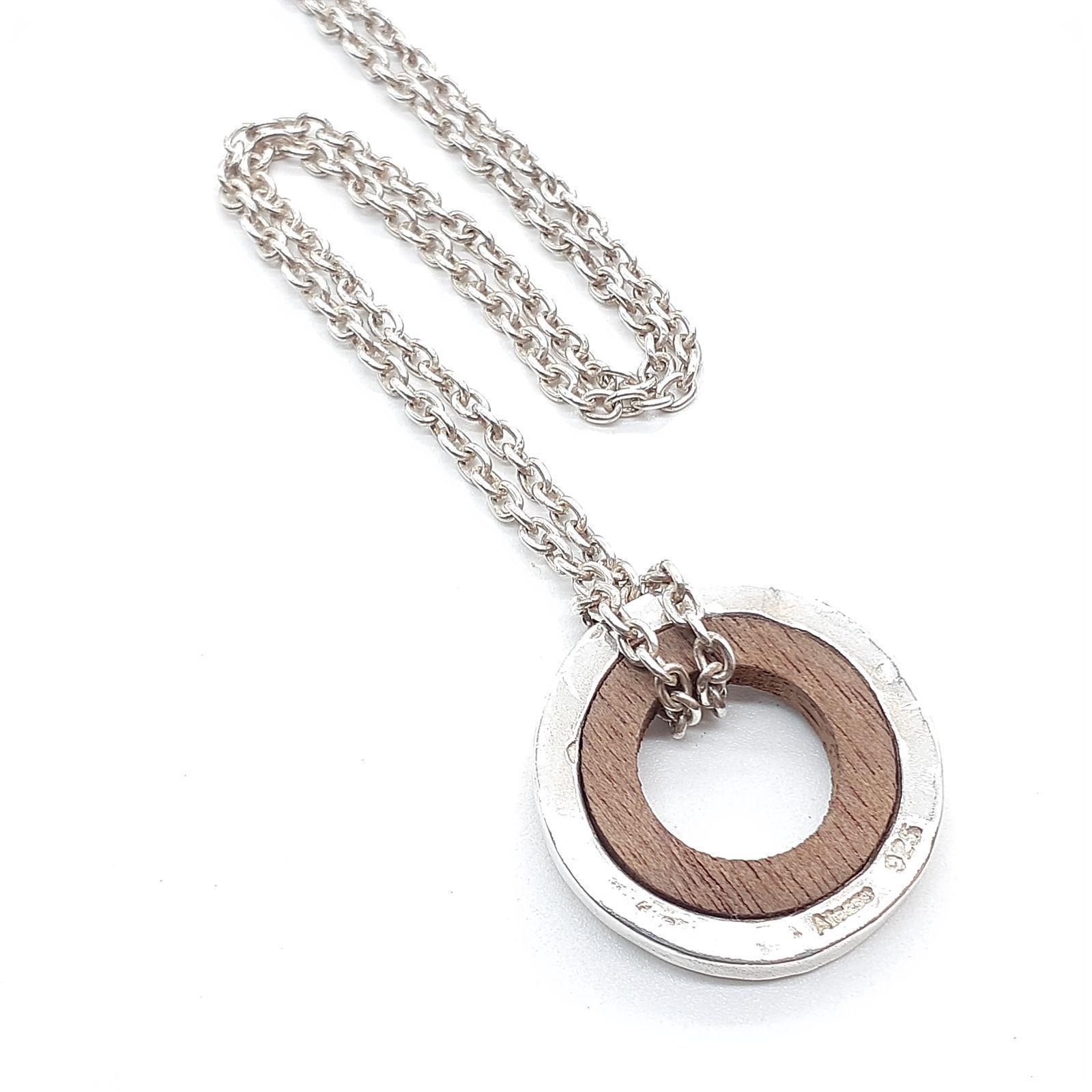 Atease アティース ネックレス SILVER 925 シルバー ウッド フープ 