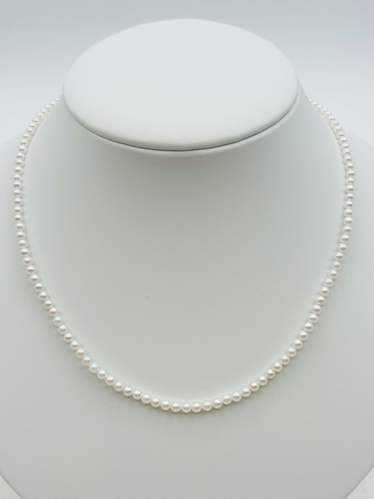 アコヤ パール 真珠 無調色 ネックレス ベビーパール SV シルバー 3.0 mm AKOYA