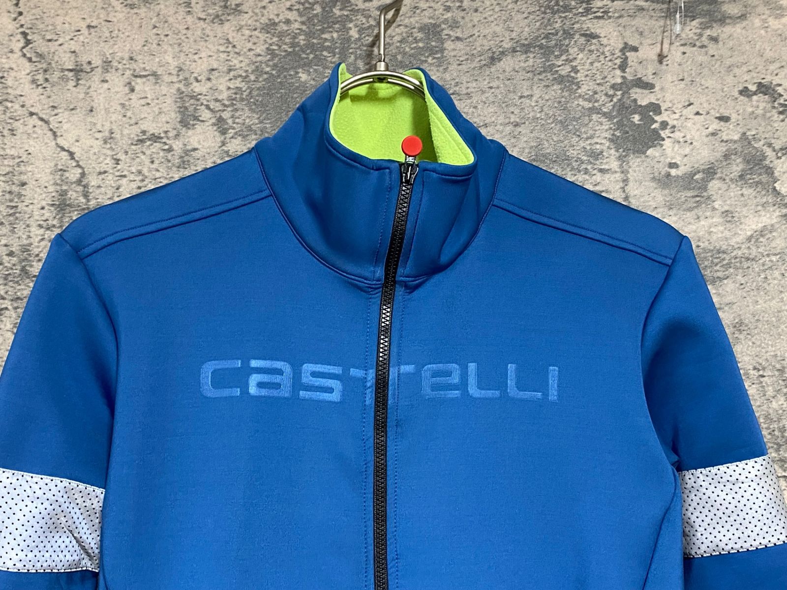 JJ472 カステリ CASTELLI ロッソコルサ ROSSO CORSA 長袖 サイクルジャケット ターコイズブルー S 裏起毛