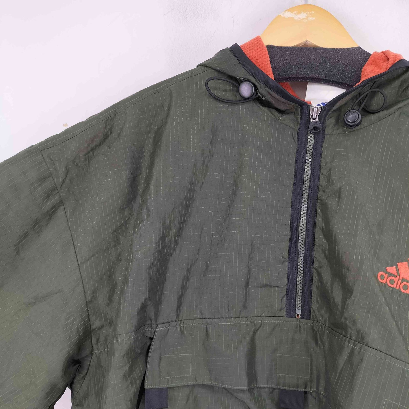 adidas ハーフジップ ナイロンジャケット 90s 中古 adidas アディダス 90s ハーフジップナイロンジャケット｜Yahoo!フリマ