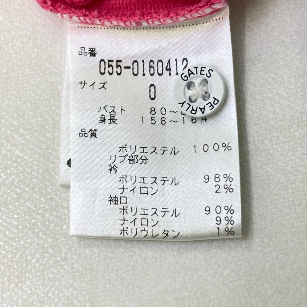 サイズ：0 PEARLY GATES パーリーゲイツ  ノースリーブポロシャツ  ピンク系 [240101427783] ゴルフウェア レディース ストスト サイズ：0 PEARLY GATES パーリーゲイツ ノースリーブポロシャツ