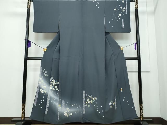 平和屋着物●本加賀友禅作家　寺井英世　訪問着　作家物　楓花文　正絹　逸品　CAAK4073vf 平和屋着物○本加賀友禅作家 寺井英世 訪問着 作家物 楓花