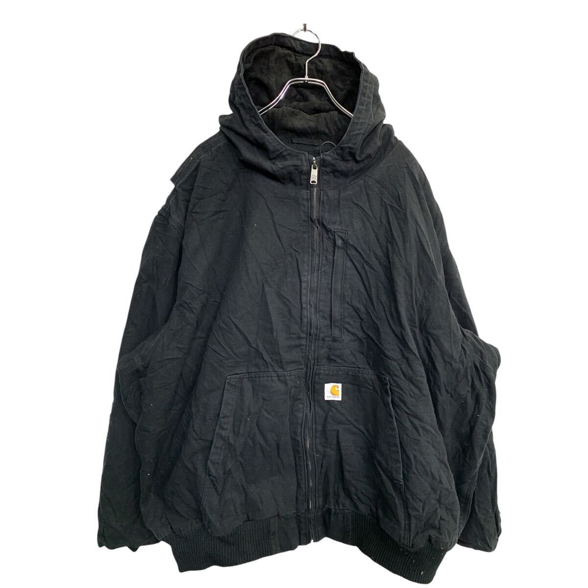 Carhartt アクティブジャケット XLサイズ カーハート ダック フード ブラック 古着卸 アメリカ仕入 t2412-3081