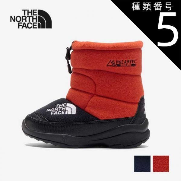 種類5 OK|22 ザ ノース フェイス THE NORTH FACE ブーツ キッズ ヌプシ ブーティ VII ポーラーテック NFJ52470 K NSE BOOT VII PLT ウィンターブーツ ニットフリース スノーブーツ 子ども 長靴 オレンジ ネ
