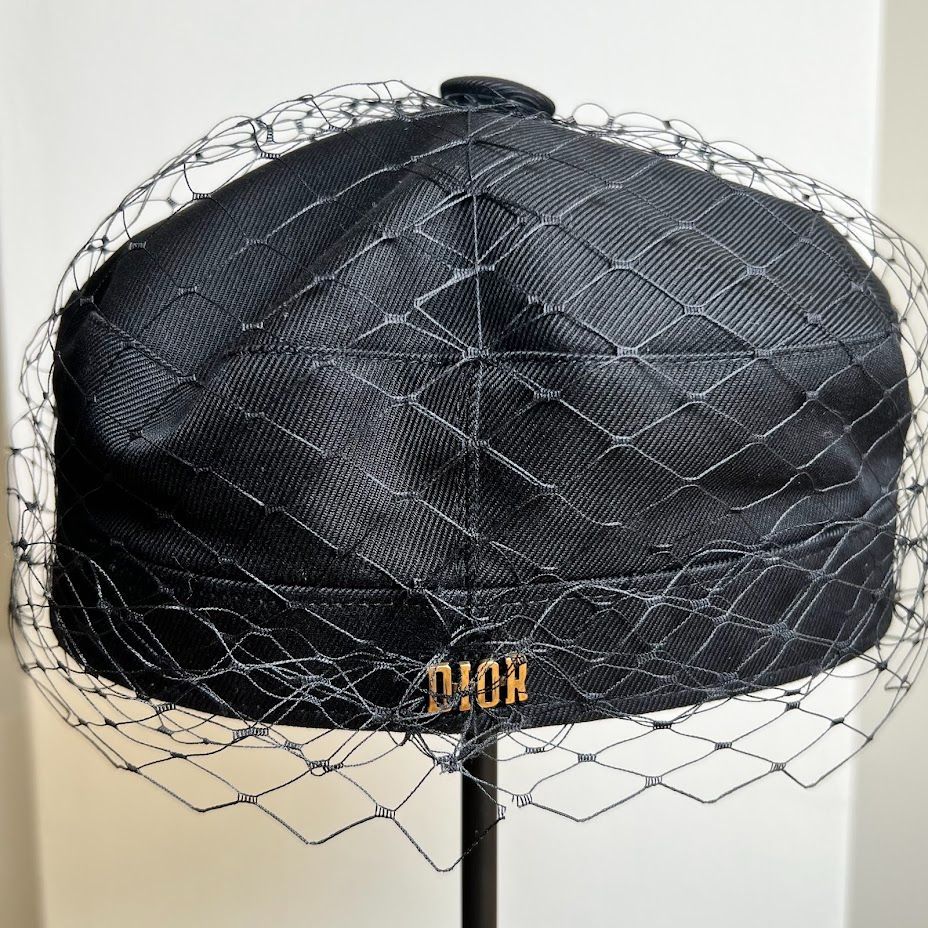 超美品　Dior　ディオール　キャスケット　ベール　ブラック　帽子 Christian Dior - Christian Dior ディオール キャスケット