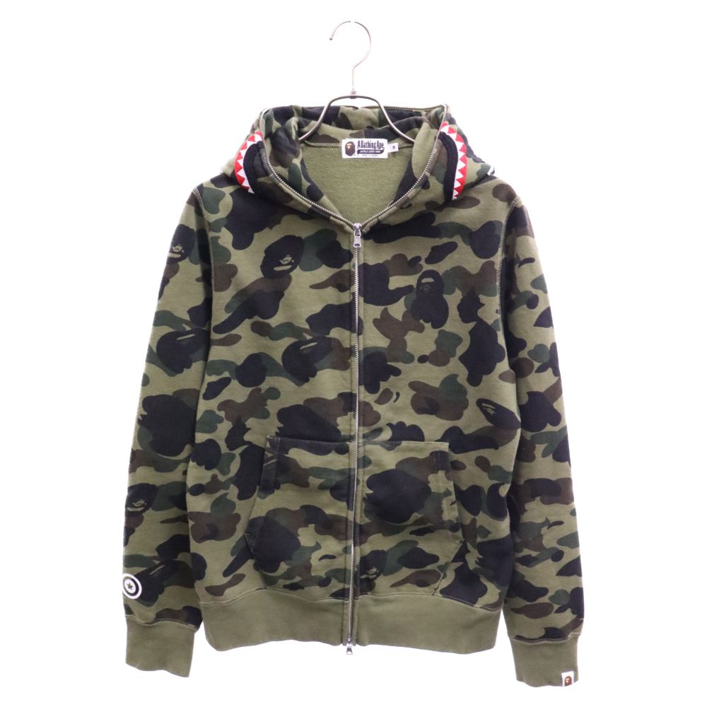 A BATHING APE (アベイシングエイプ) CAMO SHARK FULL ZIP HOODIE 