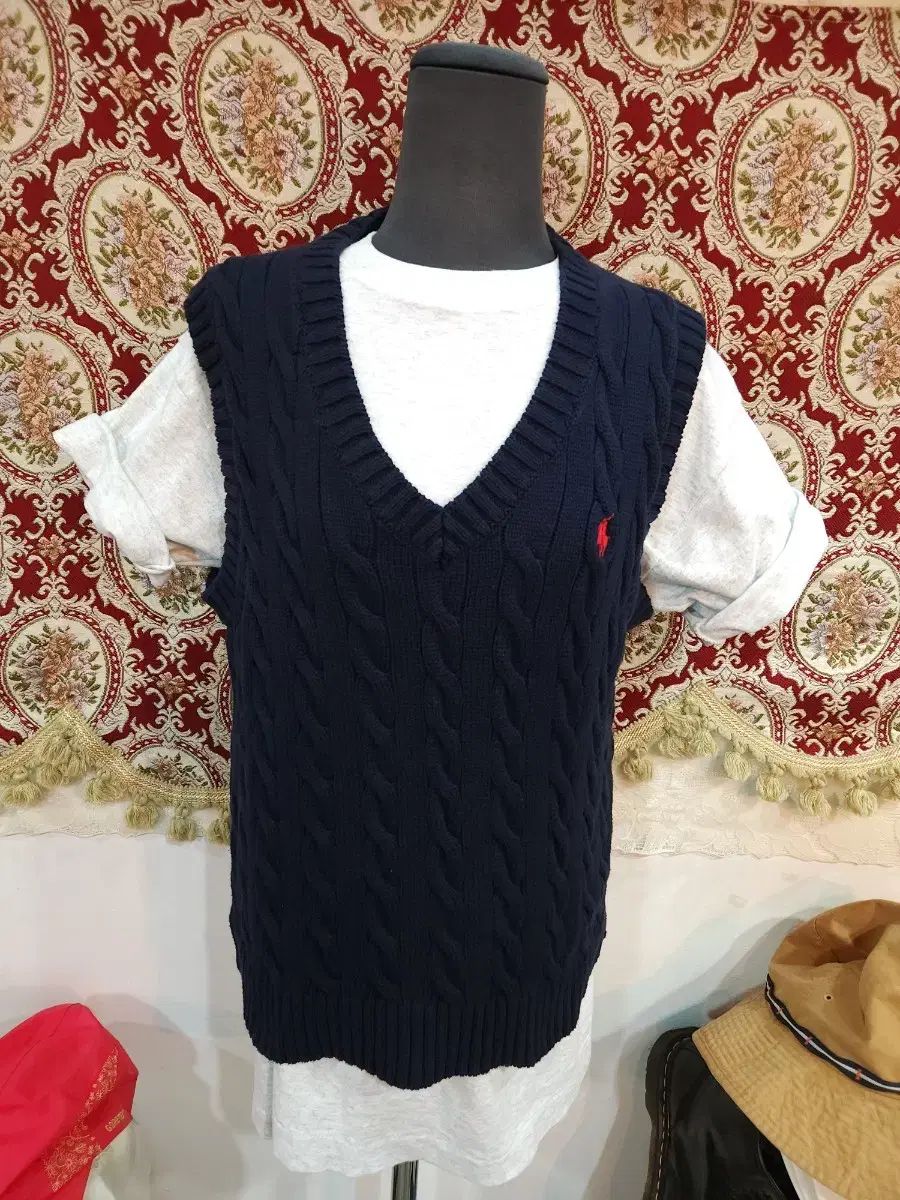 ポロ Ralph Lauren ラルフローレン ケーブル編み コットン ニット セーター ベスト