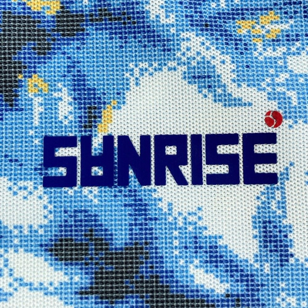 サイズ：XL SANRISE サンライズ  ポロシャツ 花柄 ブルー系 [240003001689] ゴルフウェア メンズ ストスト サイズ：XL SANRISE サンライズ ポロシャツ 花柄 ブルー系