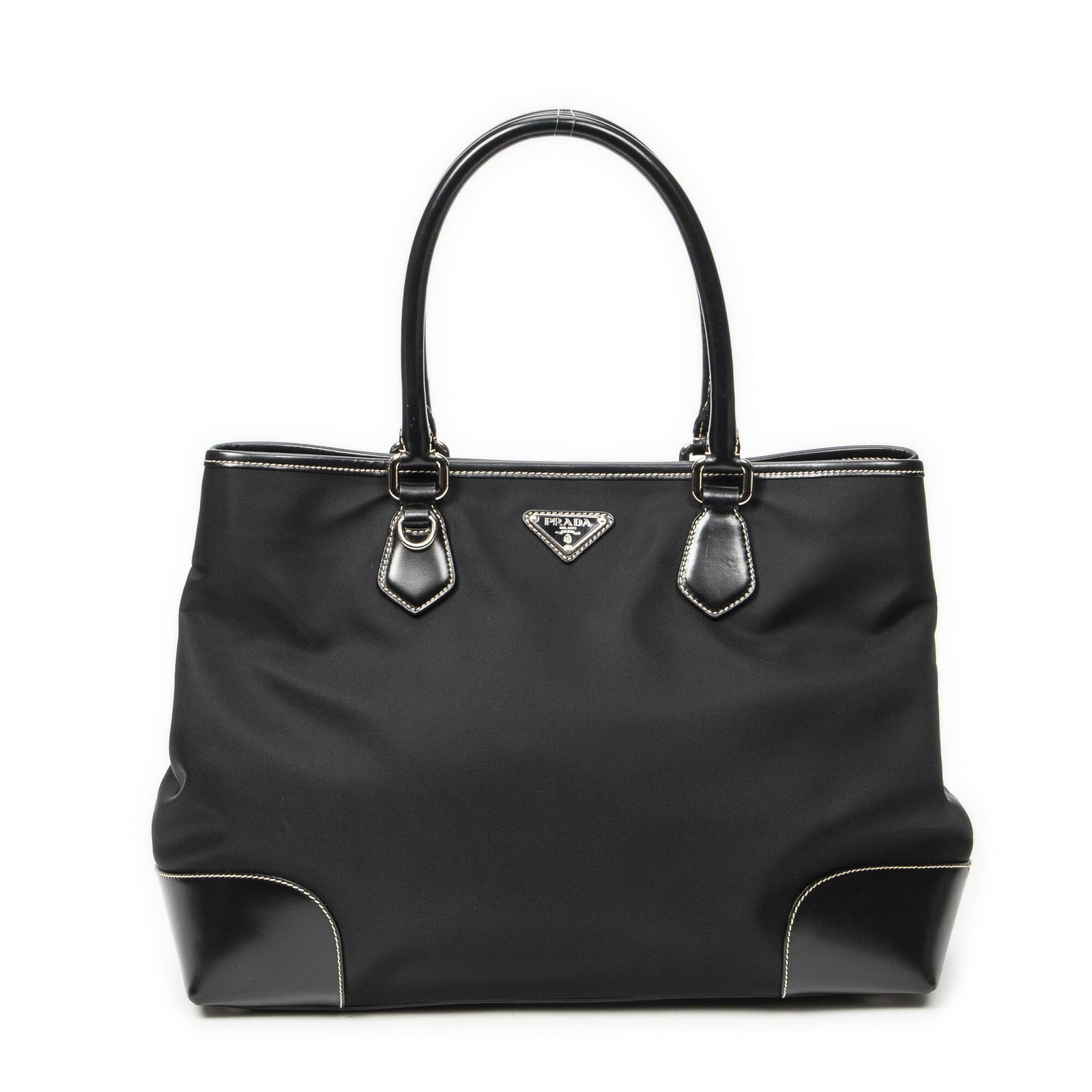 PRADA プラダショッピングトート黒ナイロンキャンバスA