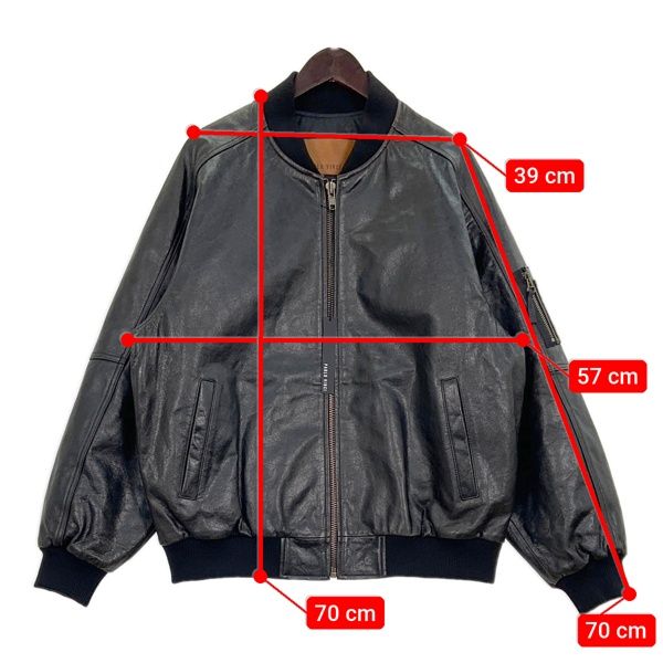 PABLO VINCI レザーボンバージャケット 黒 Leather bomber jacket – Pablo vinci