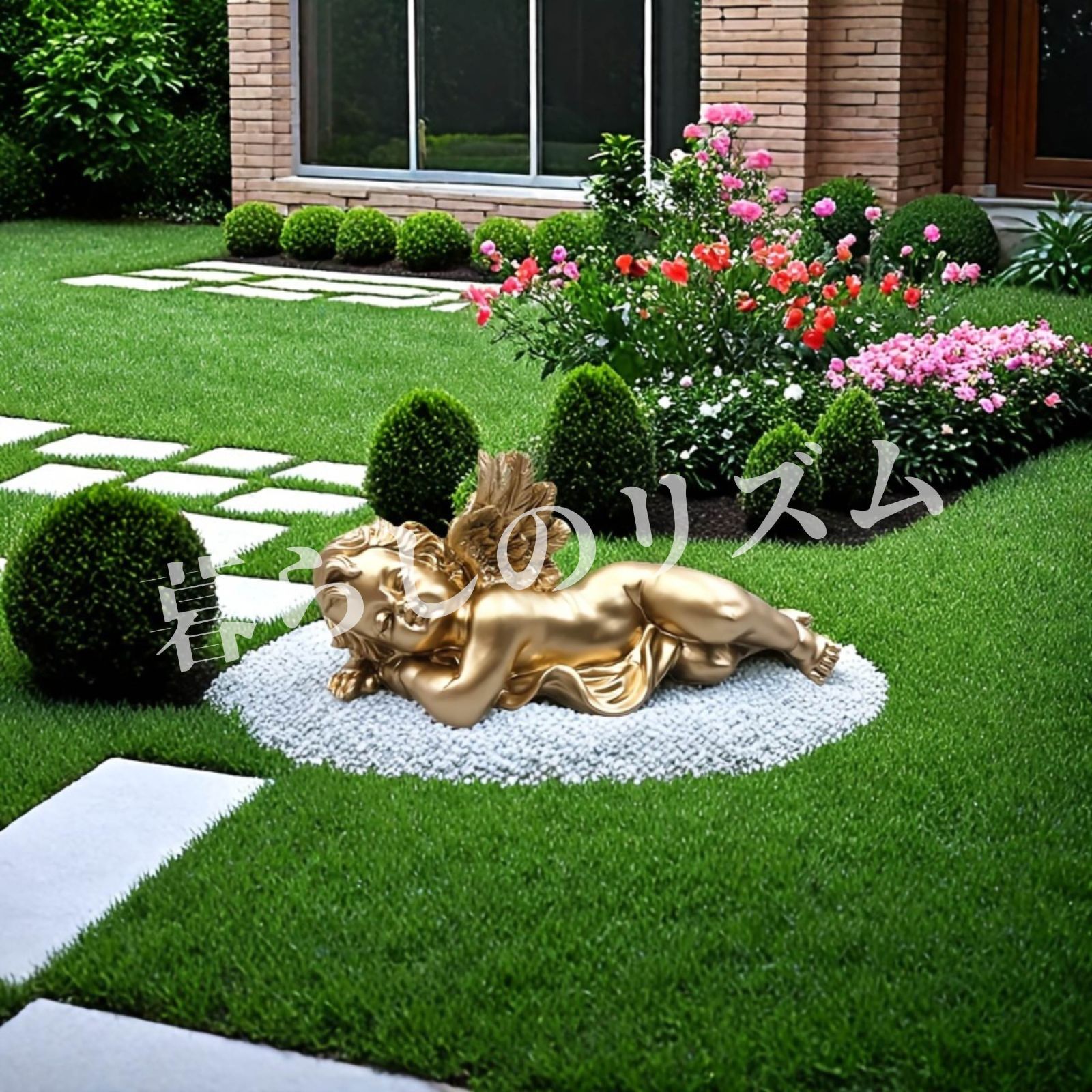 オブジェ オーナメント 魅惑のフレンチウィングボーイ像 ヴィンテージ ヨーロピアン レジン彫刻 天使デザイン ホーム リビングルーム スタディデスク ガーデン 中庭装飾 クラシック デコールアイテム 詳細な職人技 耐久性のある装飾品 天使 ゴールド ホワイト