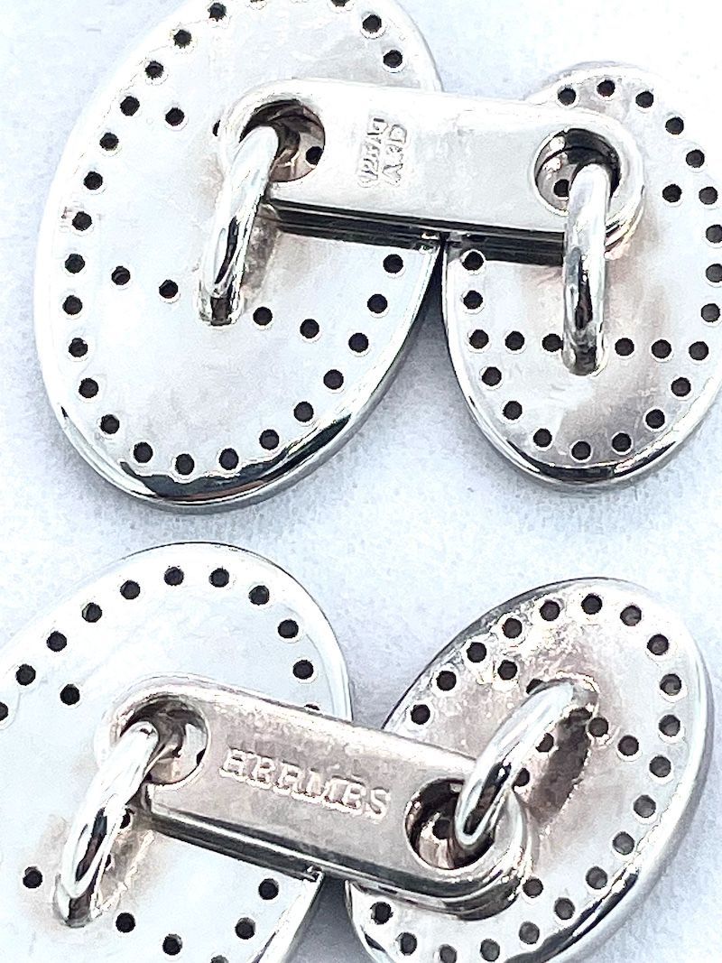 美品】HERMES エクリプス エブリン パンチング ネックレス シルバー