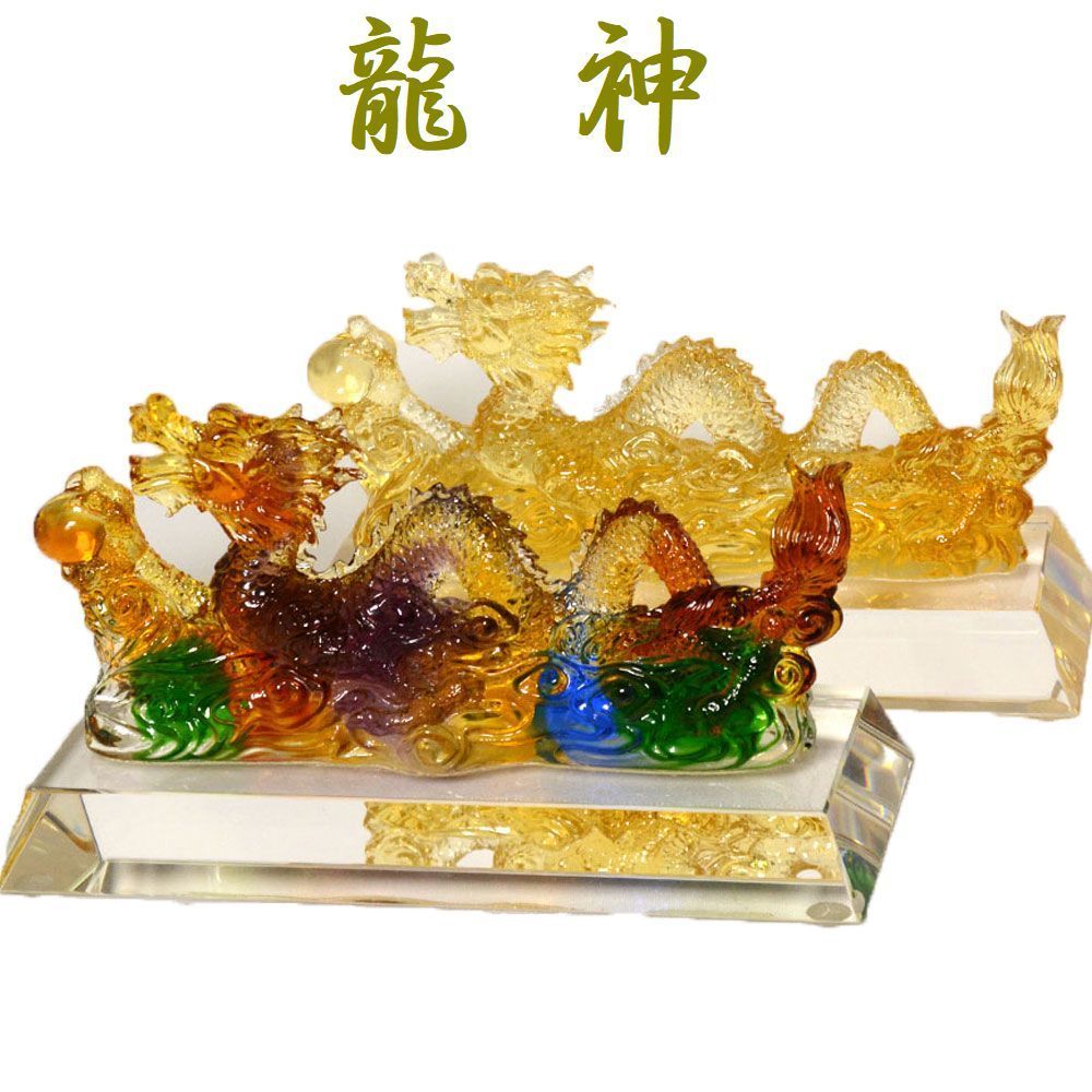 瑠璃ガラス製　龍　5本爪　置物 綺麗　開運　龍神 楽天市場】龍神 風水 5本爪 琉璃 瑠璃 宝玉 七宝 古法琉璃 吉祥