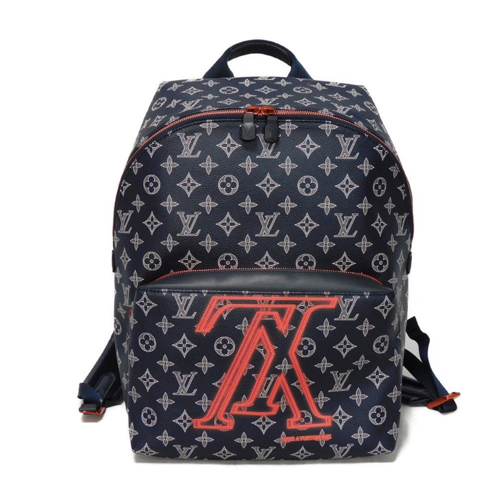 LOUIS VUITTON ルイ ヴィトン アポロ LVロゴ フラワー ネイビー ピンク 18AW モノグラム インク アップサイドダウン リュックサック バックパック M43676