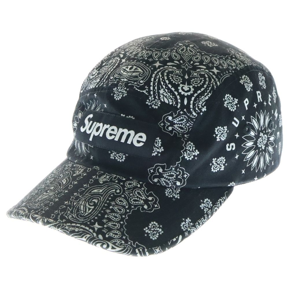 21SS 販売 Supreme Bandana Camp Cap Black 黒 シュプリーム バンダナ