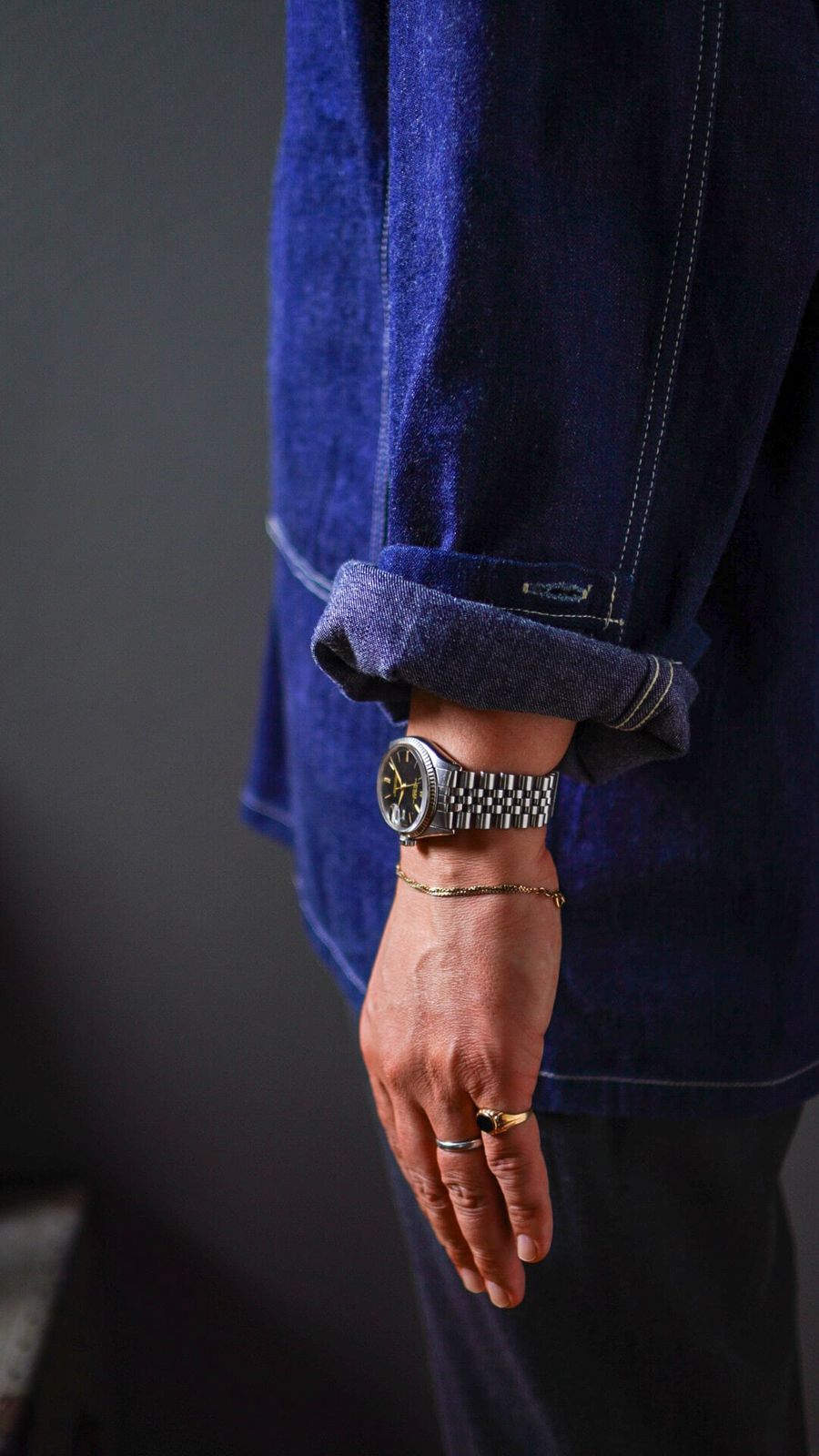 VINTAGE U.K. VINTAGE 9ct イエロー ゴールド ダブルツイストウェーブ チェーン ナロー ブレスレット 9金 ヴィンテージ WWW_SHINETEETH_COM