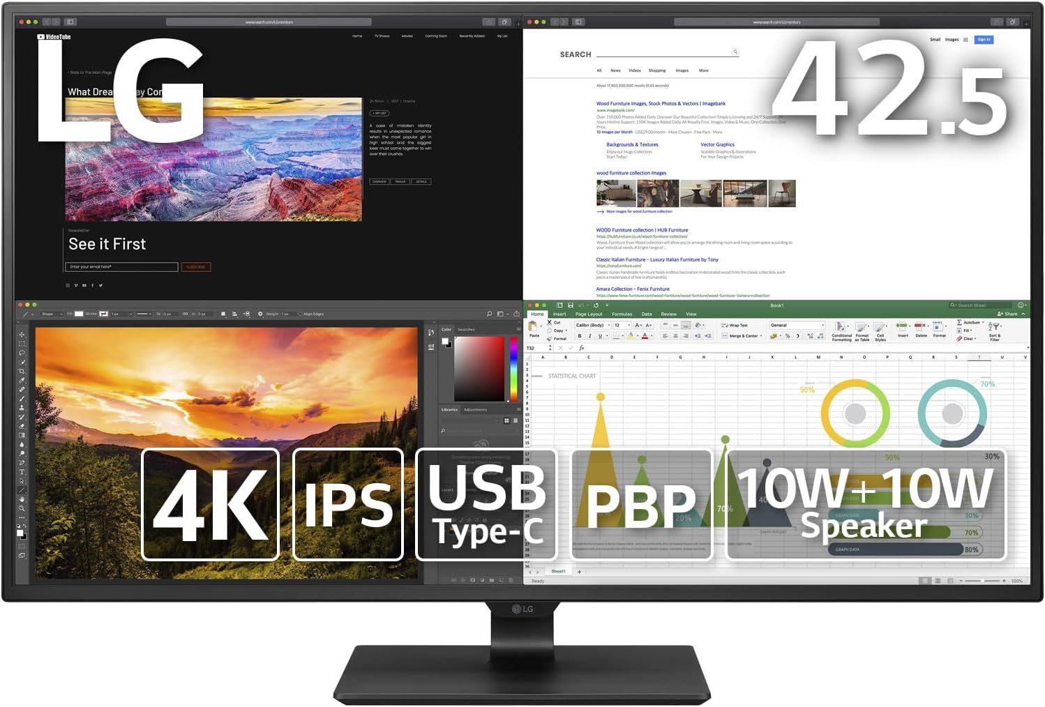 開封済・未使用品】LG モニター ディスプレイ 43UN700-BAJP 42.5