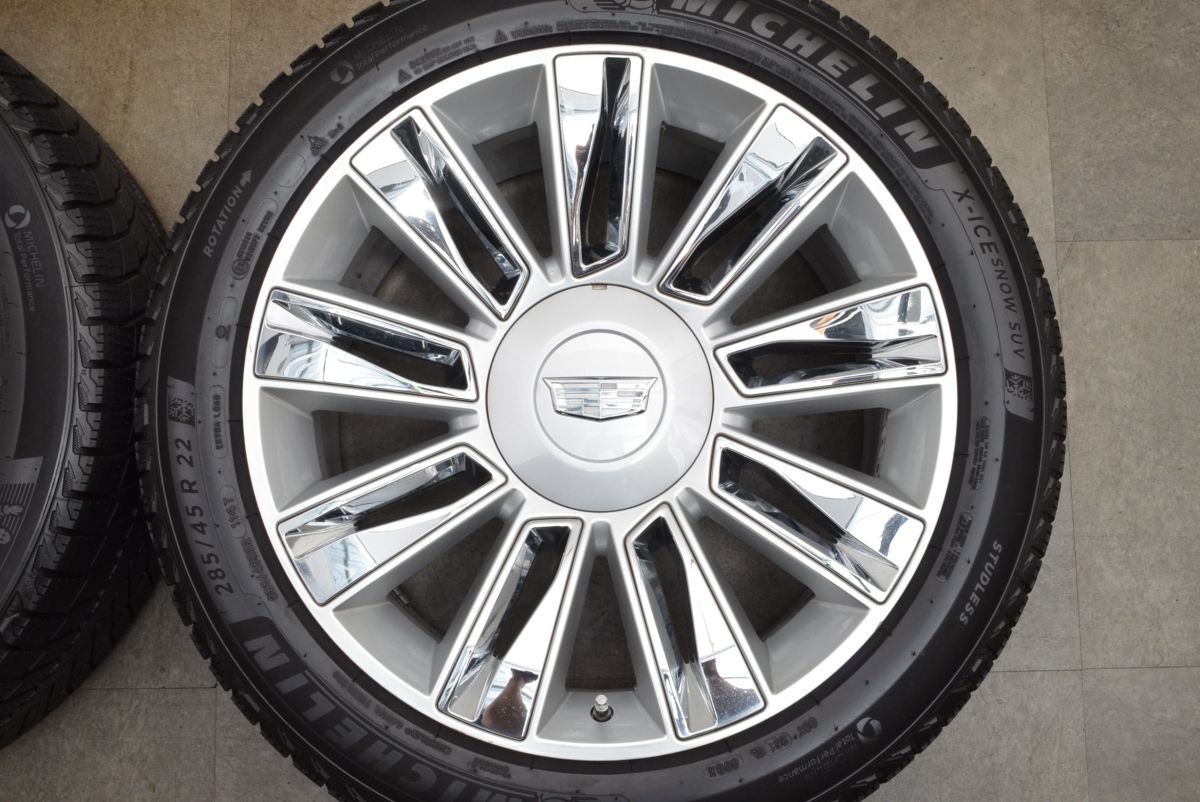 製 バリ溝 スタッドレス付 キャデラック エスカレード 純正 22in 9J 24 PCD139.7 ミシュラン X-ICE SNOW SUV 285 45R22 22935188 TRITUETUBI_COM