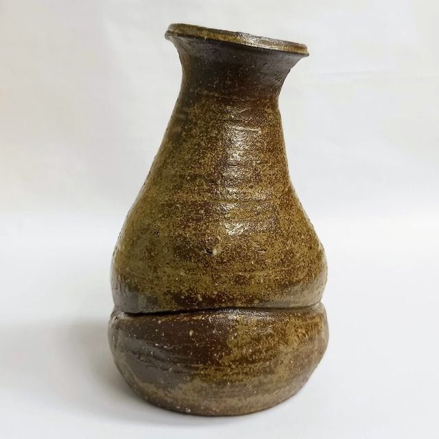 信楽焼　現代作家作　無銘　窯変　 双耳花入　花生け　茶道具　茶器　華道具 信楽焼 現代作家作 無銘 窯変 双耳花入 花生け 茶道具 茶器 華