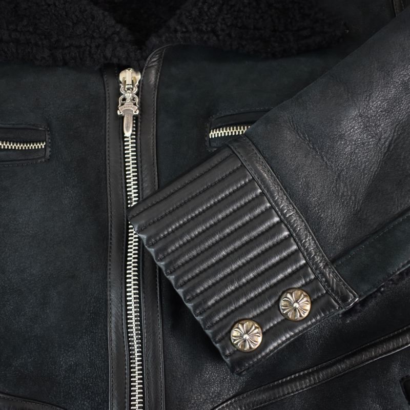 クロムハーツ CHROME HEARTS シアリング ボンバー ムートン レザー