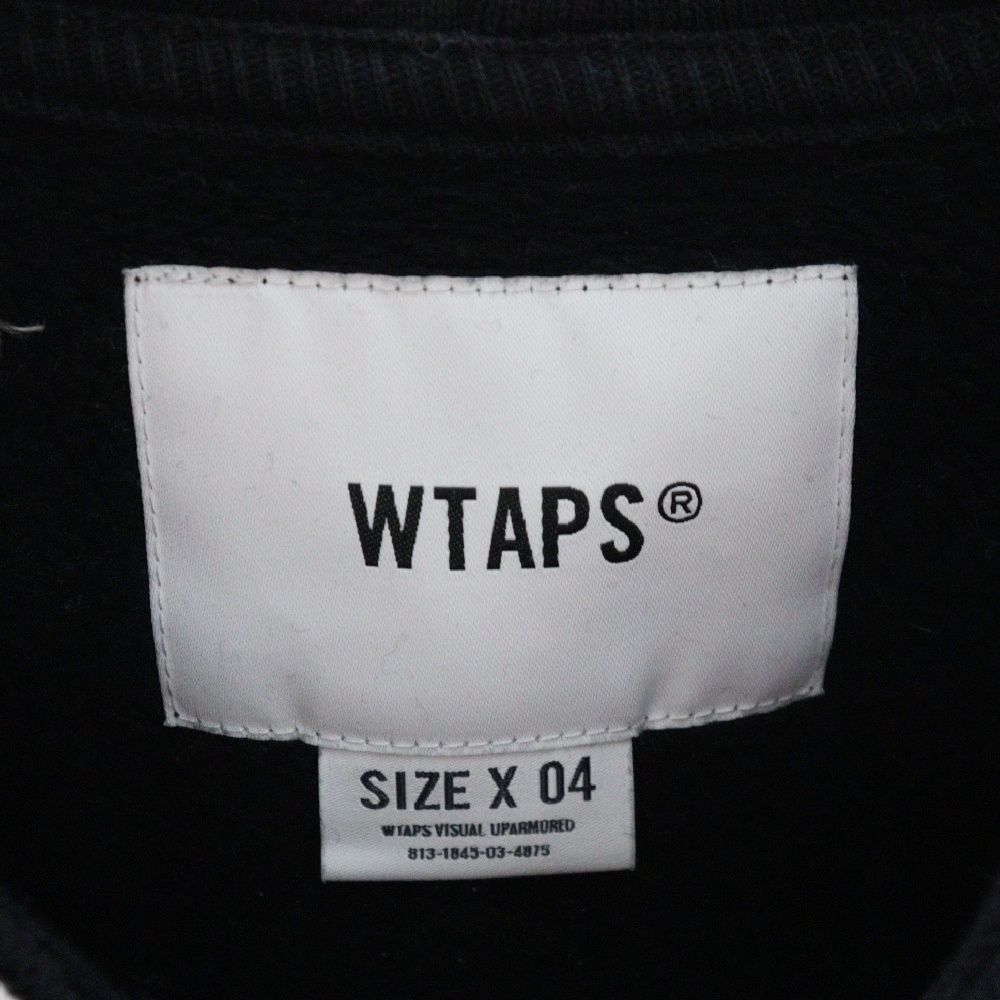 ♠ WTAPS ダブルタップス 22AW ACNE HOODY CTPL TEXTILE クロスボーン 刺繍 プルオーバーパーカー ブラック 222ATDT-CSM26