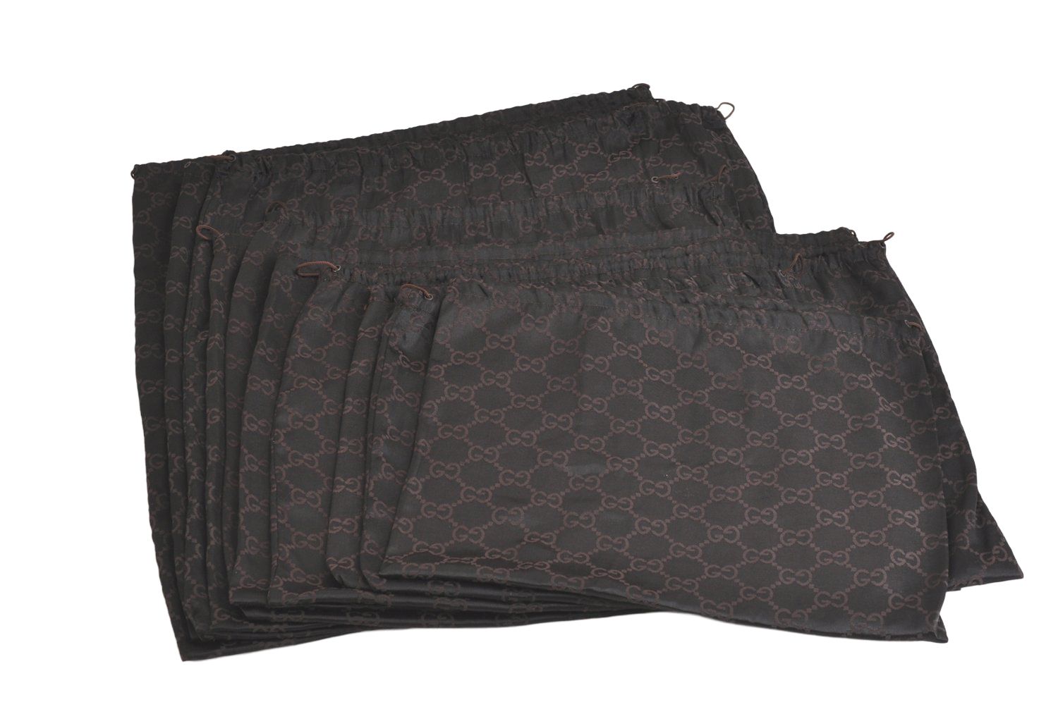 GUCCI グッチ ヴィンテージ ダストバッグ 10 セット GGナイロン 16.9x20.1x0.4 ブラウン ブラック 2871N
