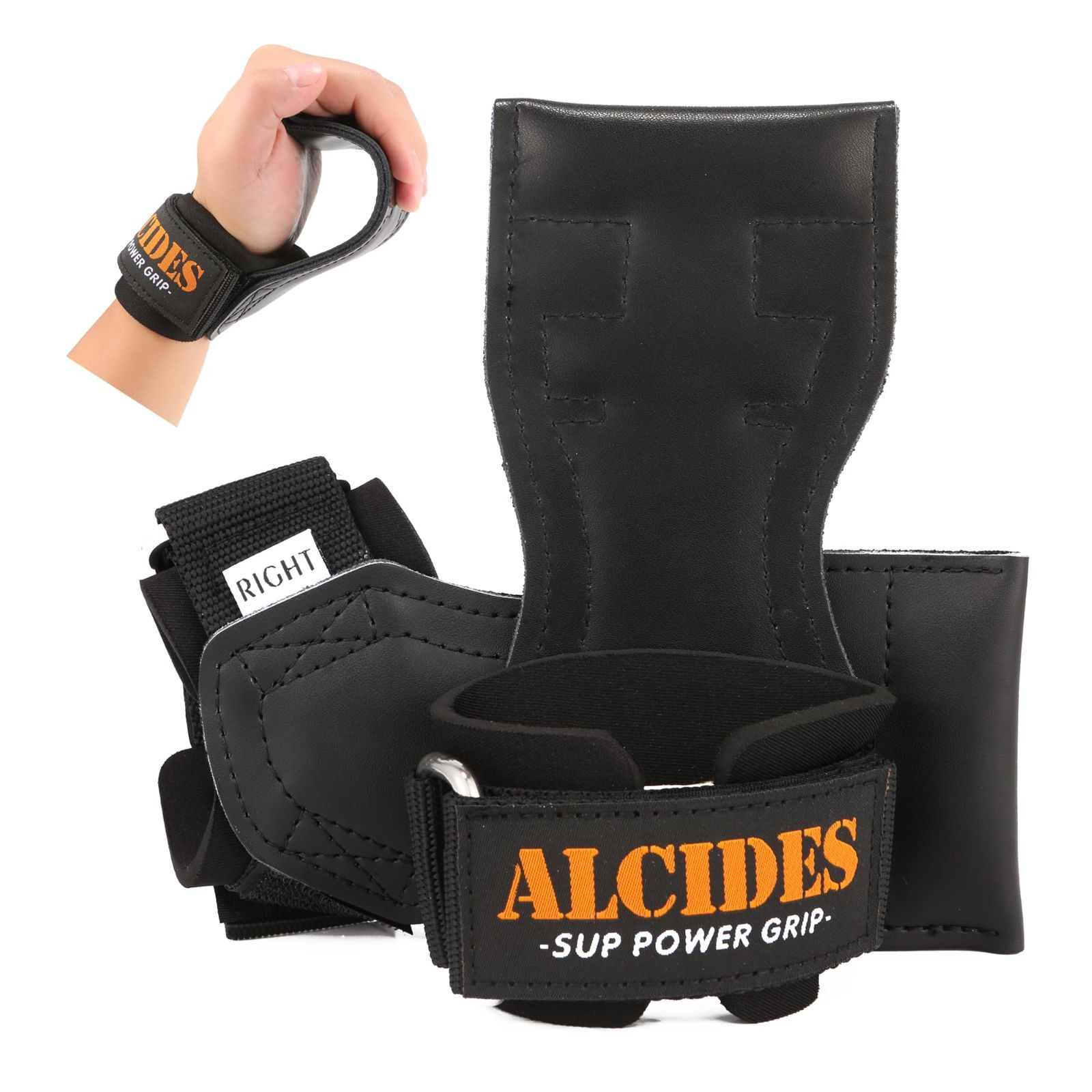 Alcides パワーグリップ【SUP】筋トレ グローブ 握力補助 ラバー/レザー グリップ 懸垂 グローブ トレニンーグ用 ケガ予防 滑り止め  アップグレード 男女兼用 左右セット チンニング デッドリフト 懸垂 - メルカリ