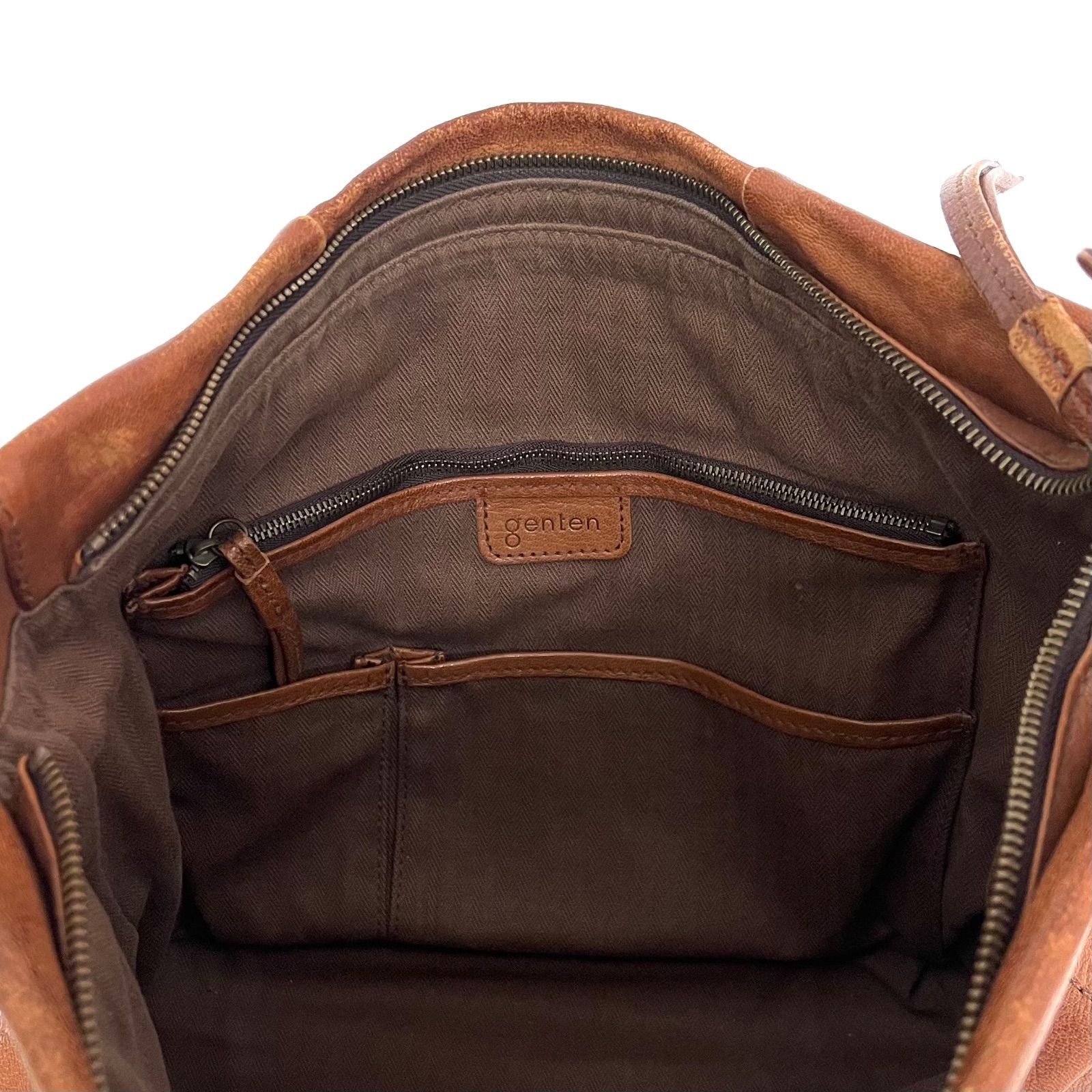 ◇genten◇ゲンテン ショルダーバッグ レザー ブラウン ゲンテン 