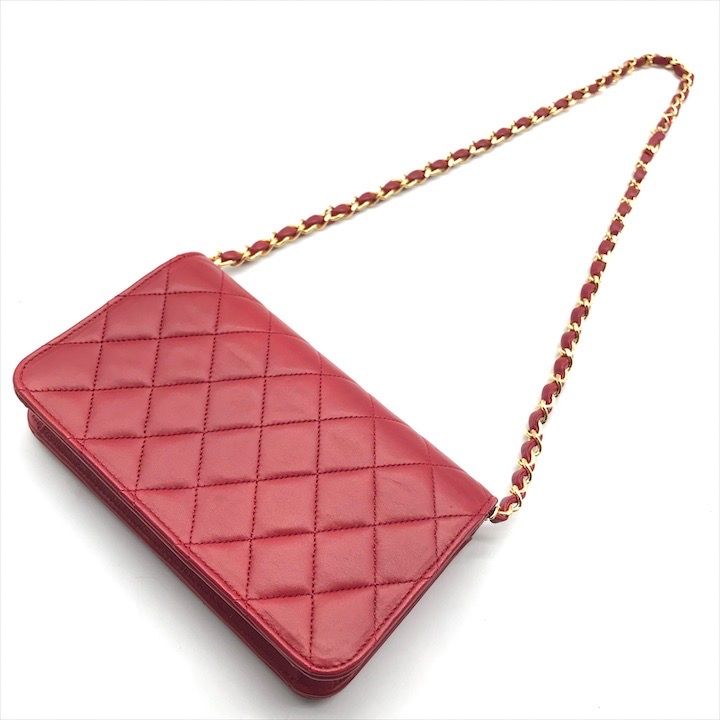 美品 CHANEL シャネル ココマーク ミニ マトラッセ ラムスキン  