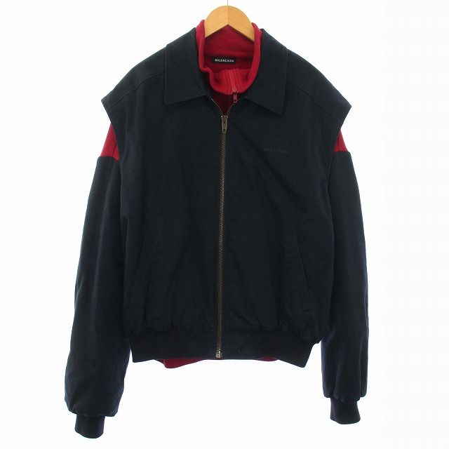 BALENCIAGA ジャケット グレー・黒・赤 46 バレンシアガ　ジャンパー BALENCIAGA ジャケット グレー・黒・赤 46 バレンシアガ