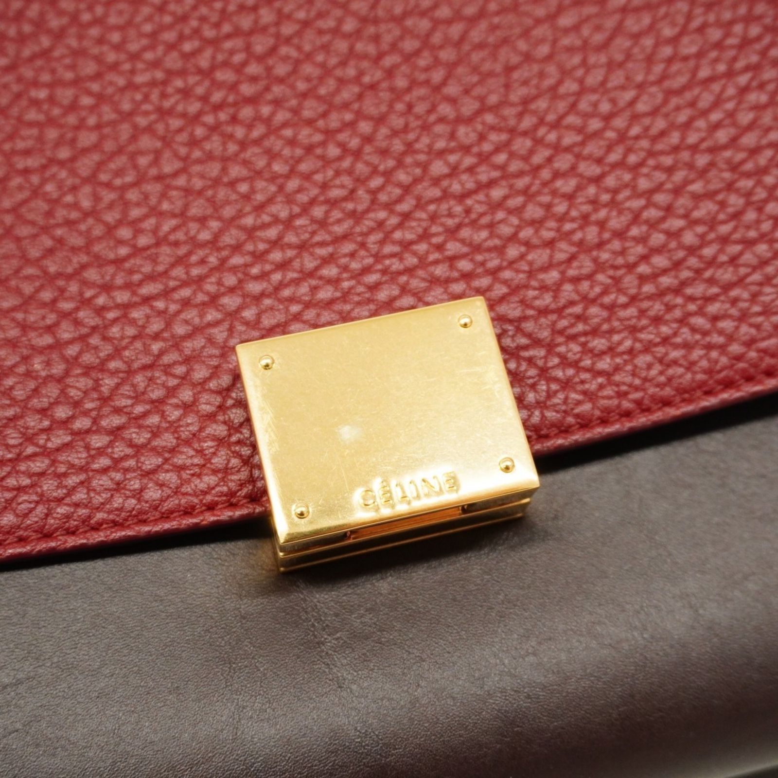 セリーヌ(Celine) セリーヌ ハンドバッグ トラぺーズ レザー ボルドー