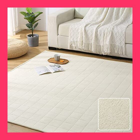 Keusnix ラグ カーペット キルトラグ 1.5畳 130x190CM ラグマット 綿