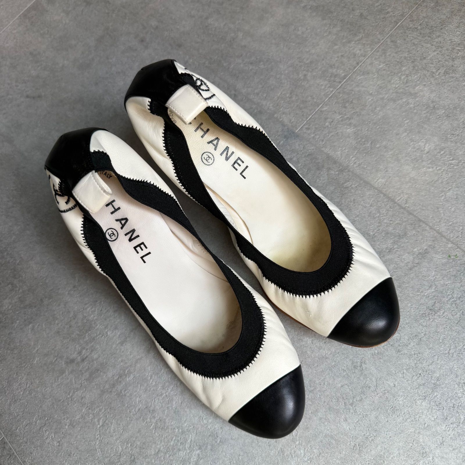 CHANEL シャネル ココマーク バレエシューズ パンプス レザー