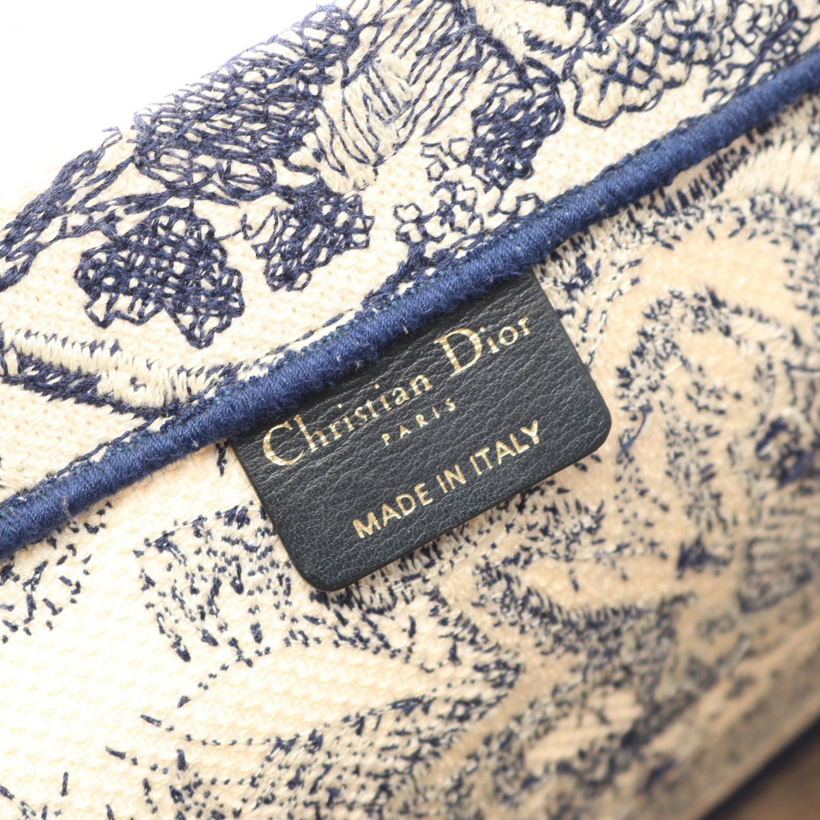 Dior ロゴトートバッグ ベージュ ネイビー ディオール Dior トートバッグ BOOK TOTE ブックトート ラージ