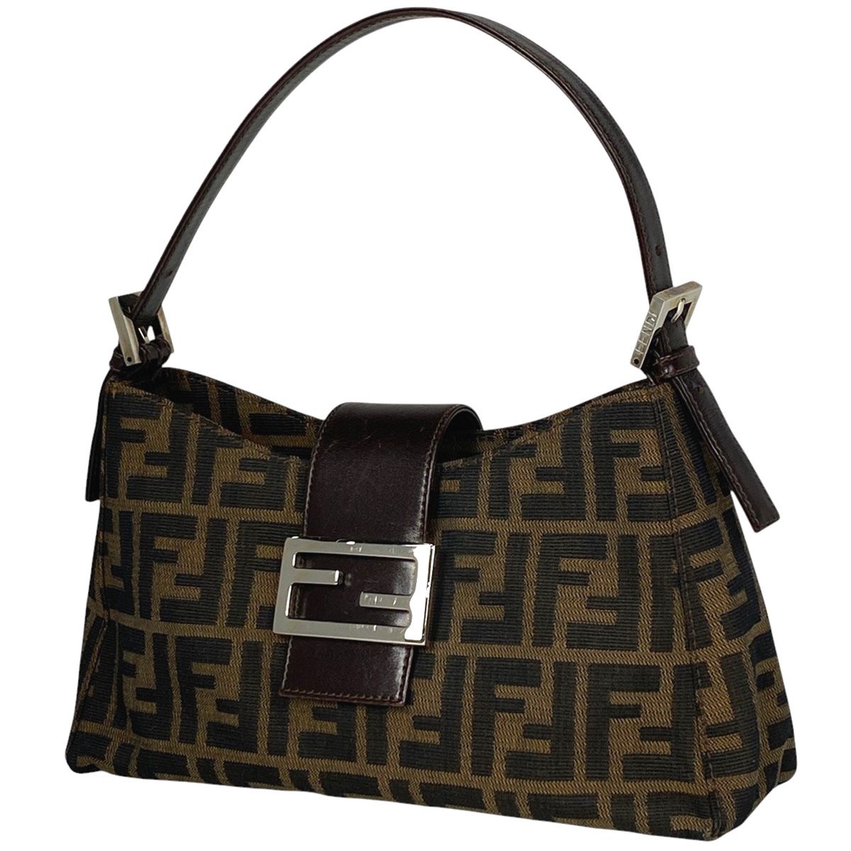 フェンディ FENDI ズッカ柄 ショルダーバッグ ワンショルダー ハンドバッグ ショルダーバッグ キャンバス ブラウン レディース