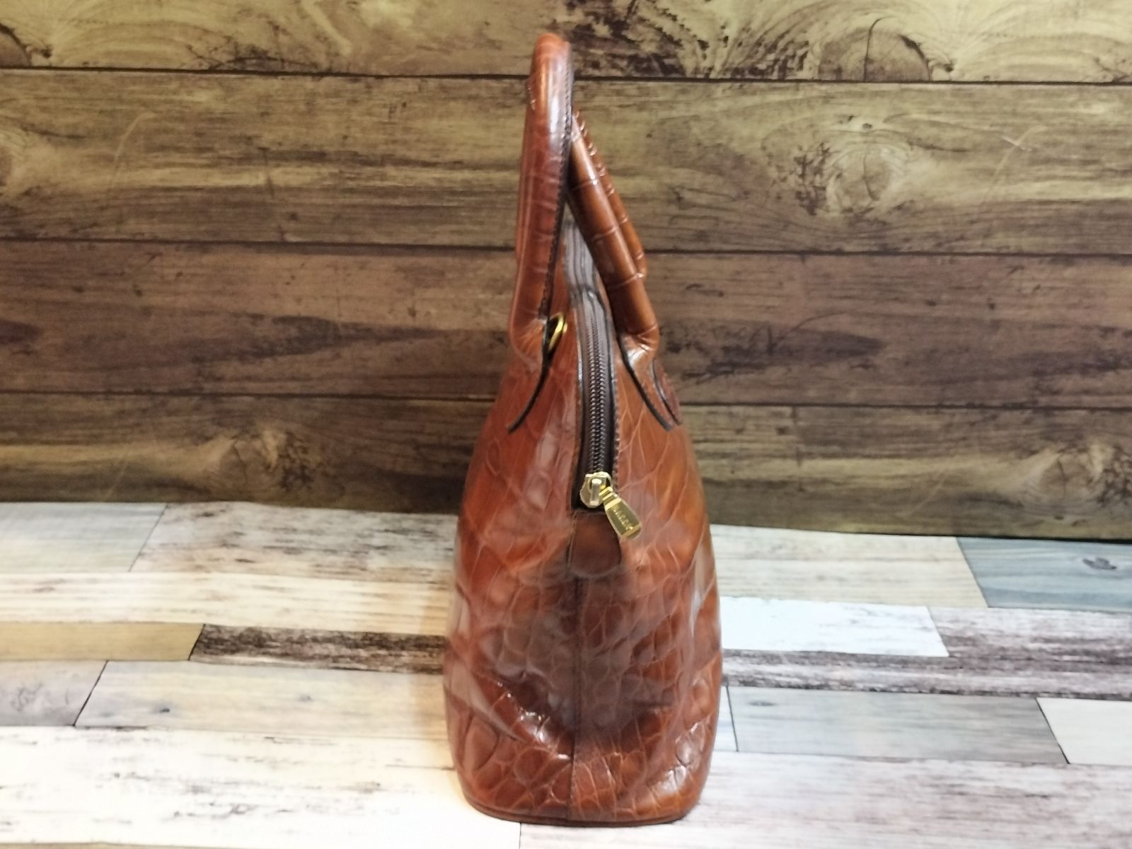 vintage BALLY バリー　ブラウンレザー ハンドバッグ 中型 VINTAGE BALLY/バリー】ハンドバッグ（ハンドバッグ
