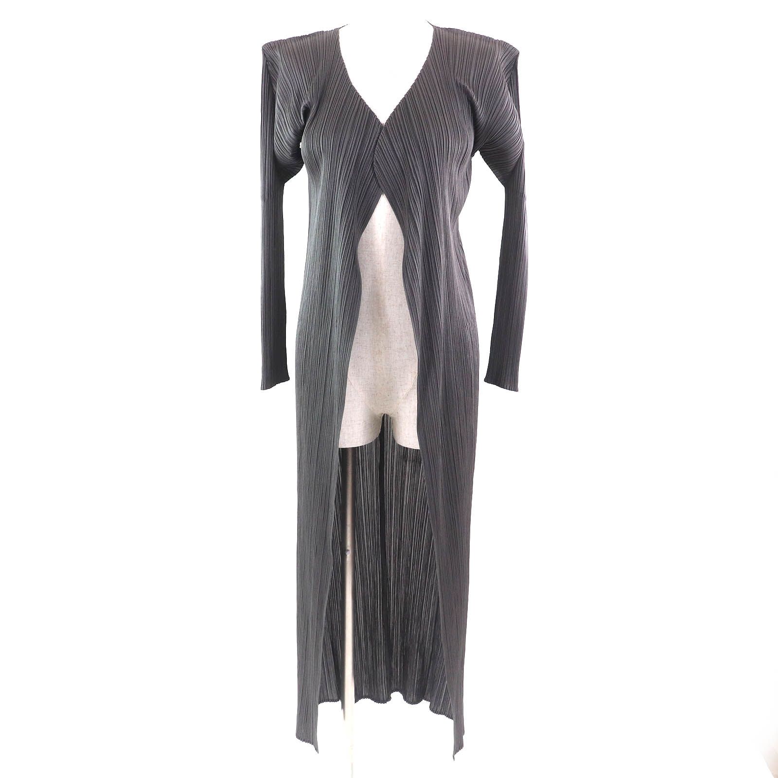 極美品 プリーツプリーズ イッセイミヤケ ロングカーディガン 羽織トップス大きめ PLEATS PLEASE ISSEY MIYAKE - 極美品 プリーツプリーズ