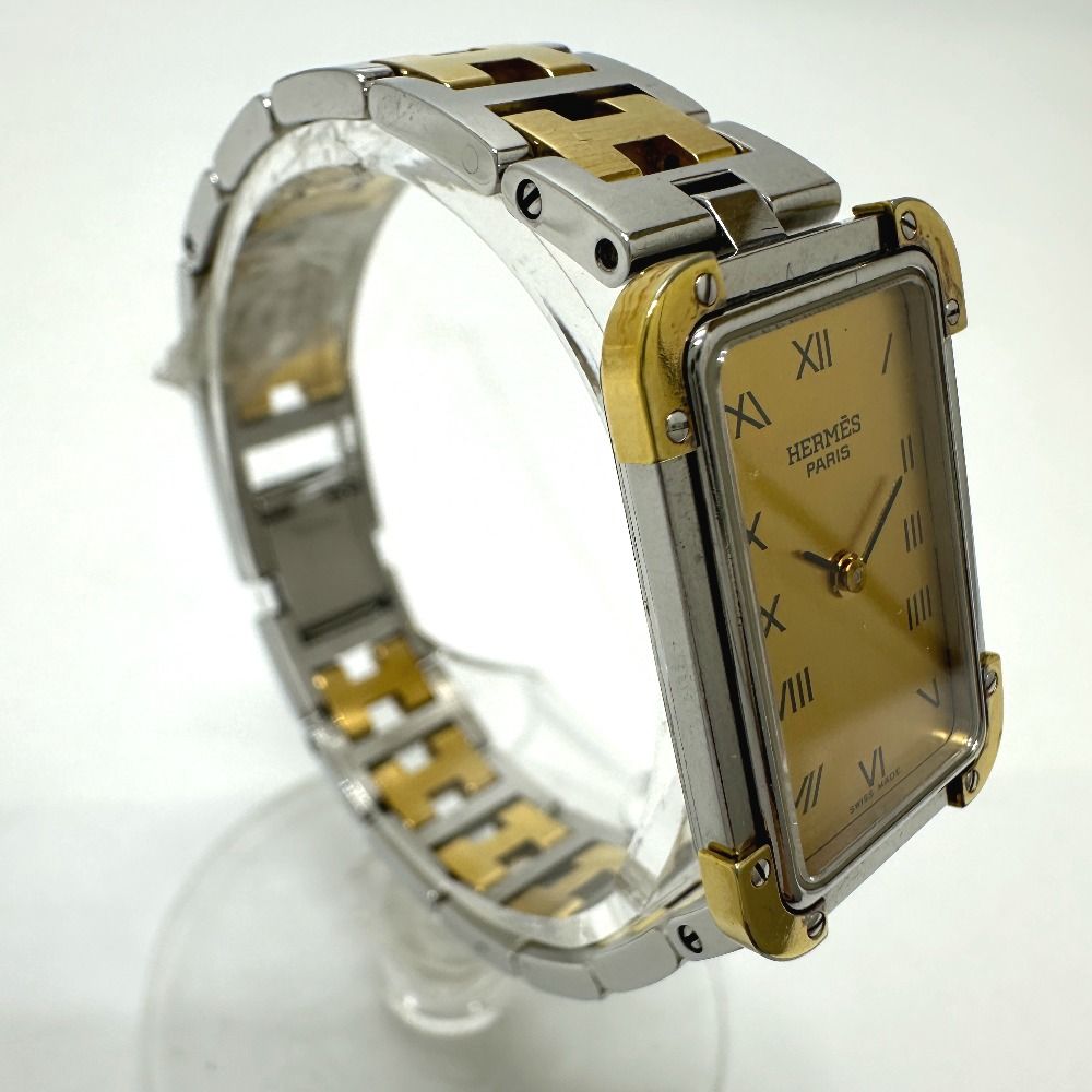 2 HERMES 時計 CR1.240 クロアジュール レディース コンビ 2 HERMES