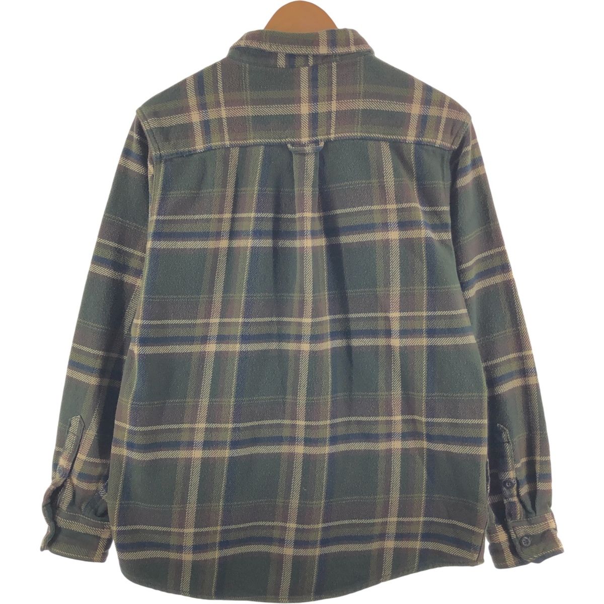 ORVIS オービス　長袖ヘビーフランネルチェックシャツ　カーキ　L古着. 古着 オービス ORVIS 長袖 ヘビーネルチェックシャツ メンズXL