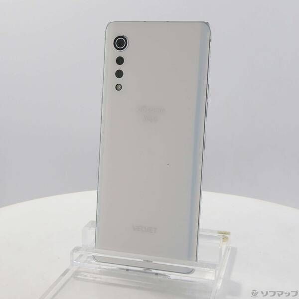 中古品〕 LG VELVET 128GB オーロラホワイト L-52A docomoロック