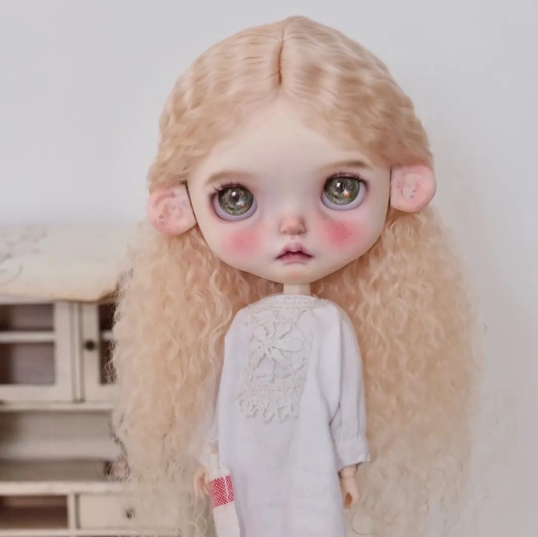 ブライス ウィッグ モヘアウィッグ 海外作家 クリーム ヴィンテージカーリー