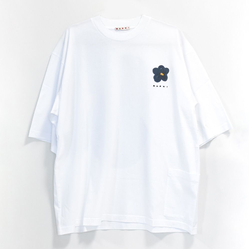 マルニ Tシャツ メンズ ロゴ 半袖 おしゃれ 花柄 フラワー ブランド 綿