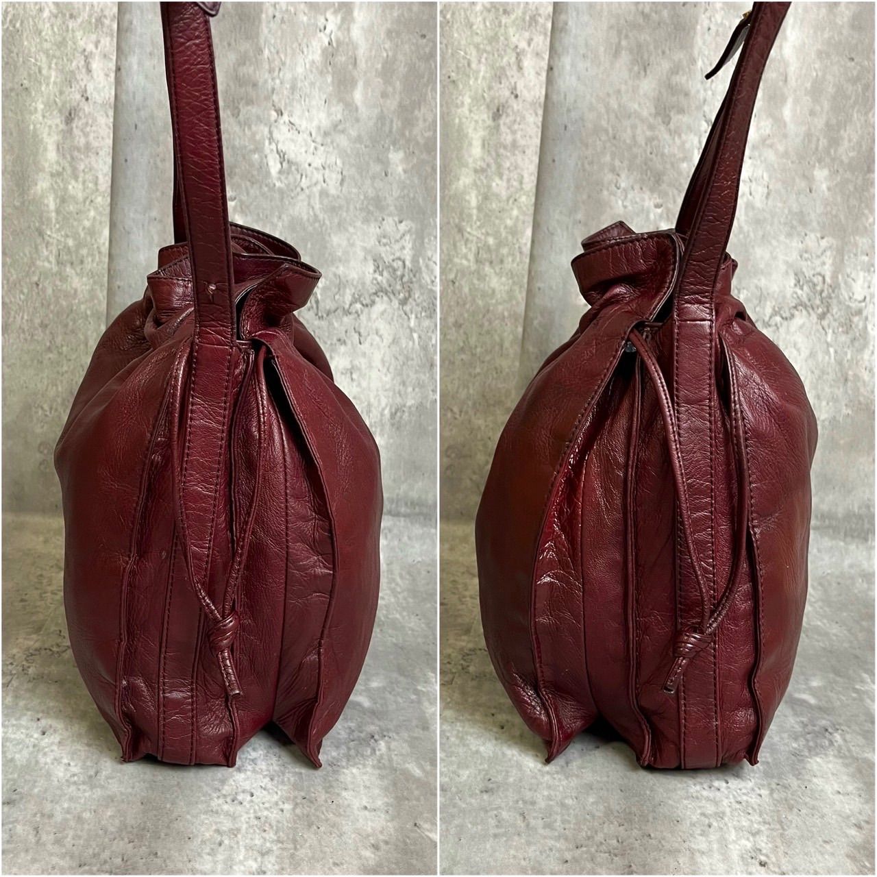 美品　ロエベ ショルダーバッグ アナグラム ロゴ型押し ゴールド金具　革　茶色 美品 LOEWE ロエベ ショルダーバッグ アナグラム ロゴ型押し