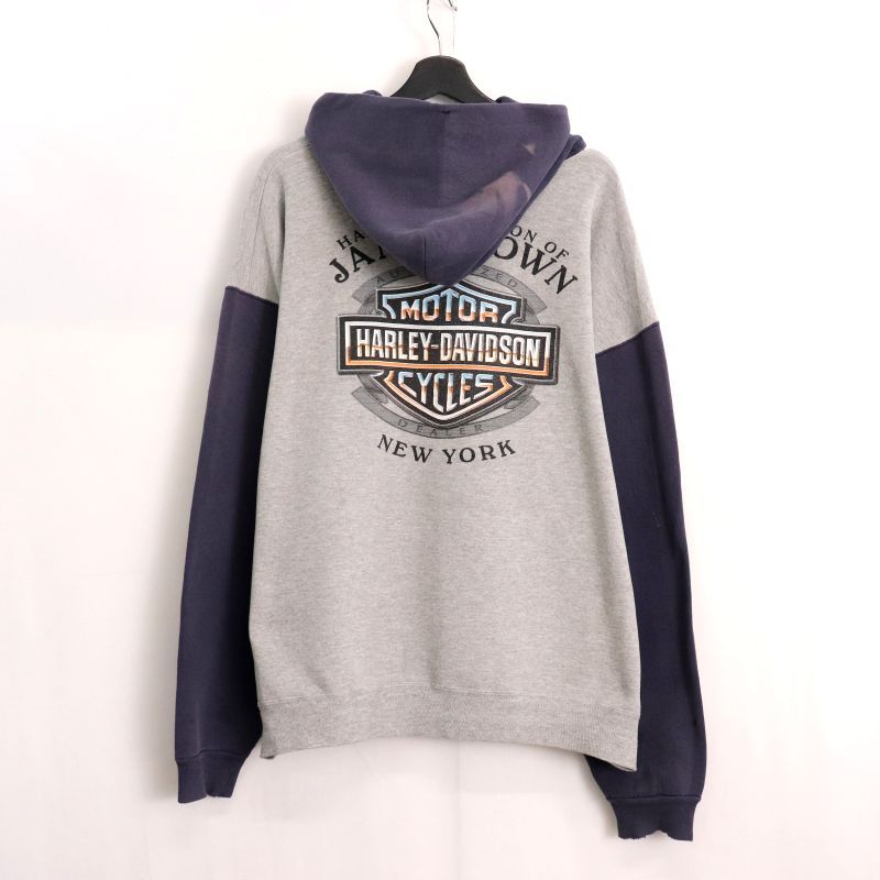 90s USA製 vintage HARLEY DAVIDSON 2トーン フェード ナス紺