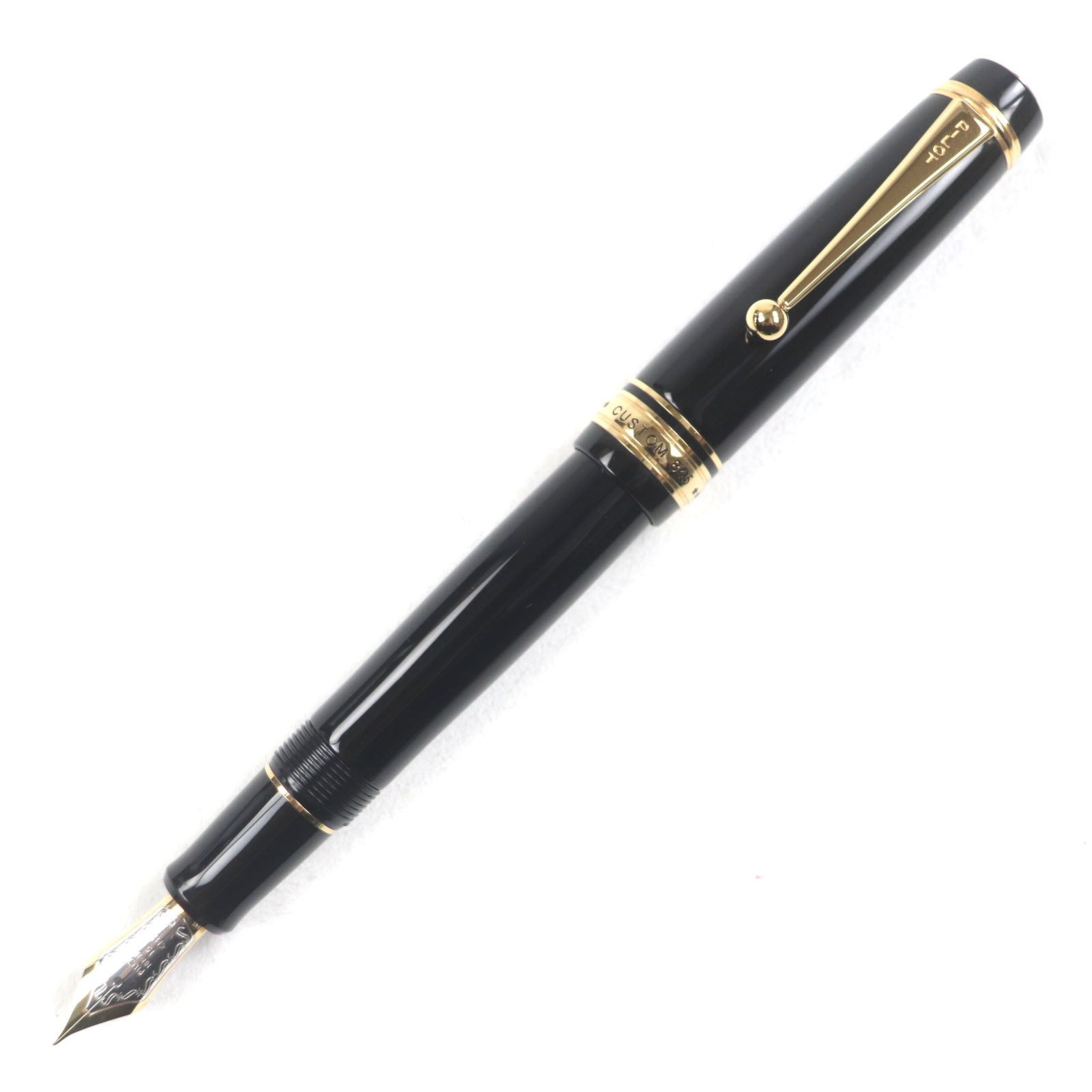 PILOT パイロット 漆カスタム URUSHI COSTOM 845 ペン先18K Mニブ ロゴ刻印入り 万年筆 ブラック ゴールド 日本製 メンズ