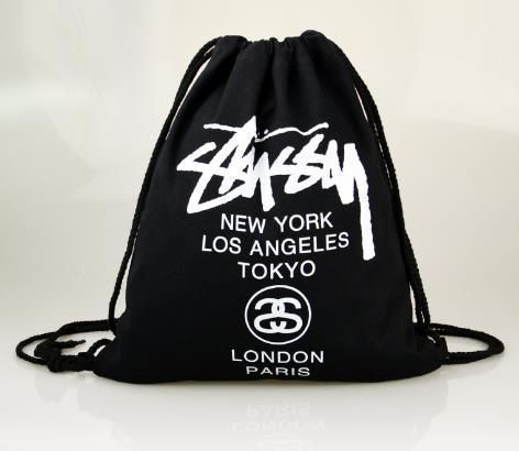 Stussy ステューシー リュックサック 巾着バッグ ブラック