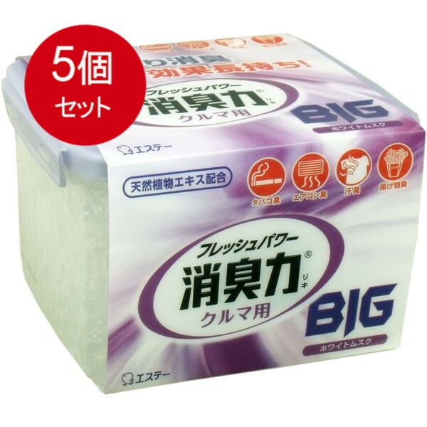 5個まとめ買い  フレッシュパワー消臭力 クルマ用 BIG ホワイトムスク 900g送料無料 × 5個セット