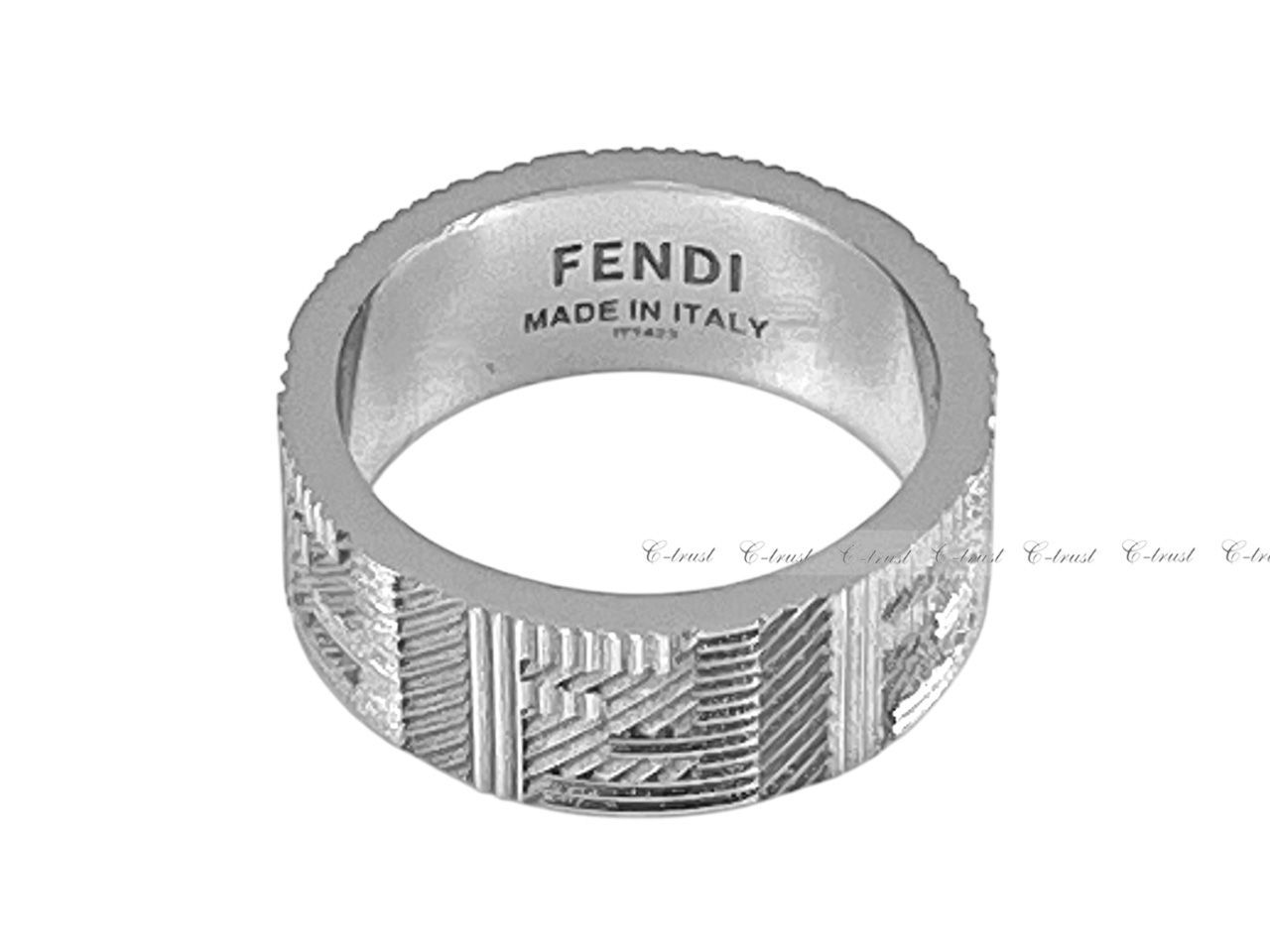 【FENDI】フェンディ ロゴ パラジウム リング 指輪 FENDI フェンディ ゴールドカラーリング FFモチーフ パラジウム